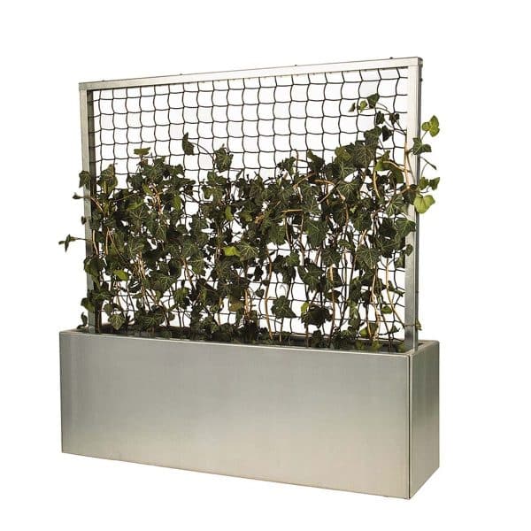 Land Modern - Plantekasse med espalier på hjul, galvaniseret - 120 cm