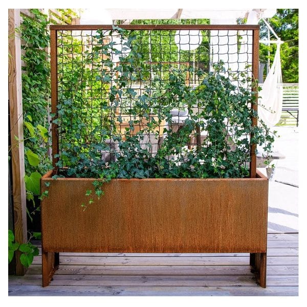 Land Modern Slim - Plantekasse med espalier, Corten - 120 cm