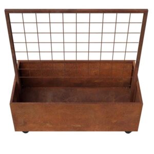 THOR Plantekasse på hjul med espalier 120 cm - Cortenstål